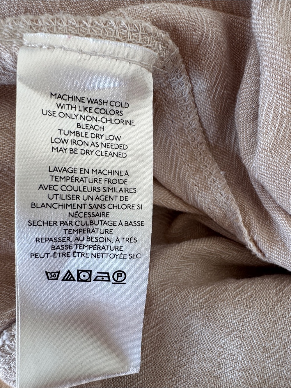 Free People Neutral Linen Cargo Drawstring Pants - Picture 6 of 7